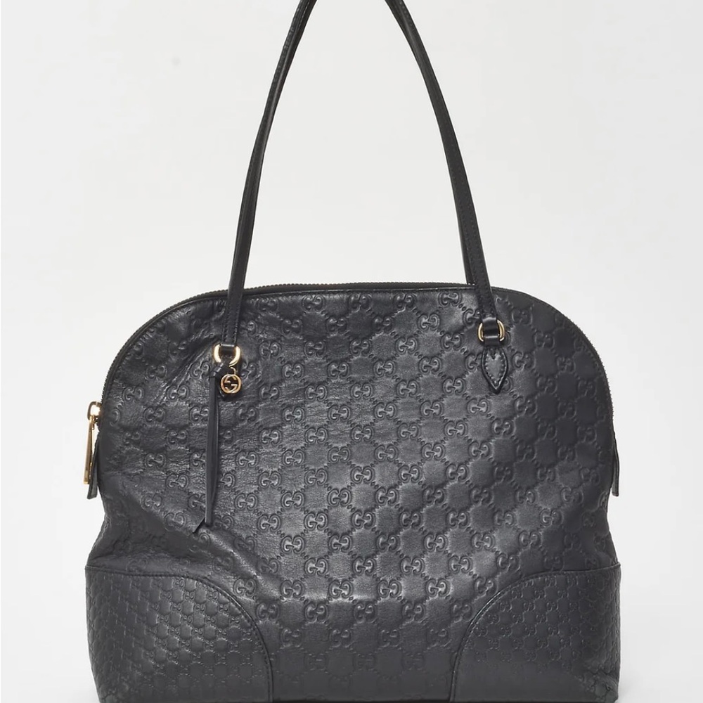 Gucci Black Textured Leather Shoulder Bag